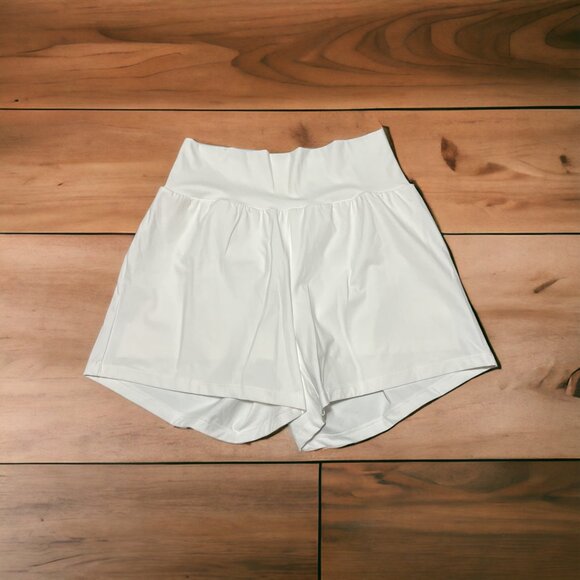 Halara Yoga Shorts Super High Waisted Sz Small Womens White Pockets - Picture 4 of 10
